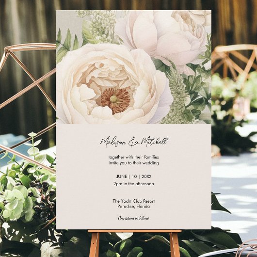 Elegante witte bloemenboeket Waterverf Kaart