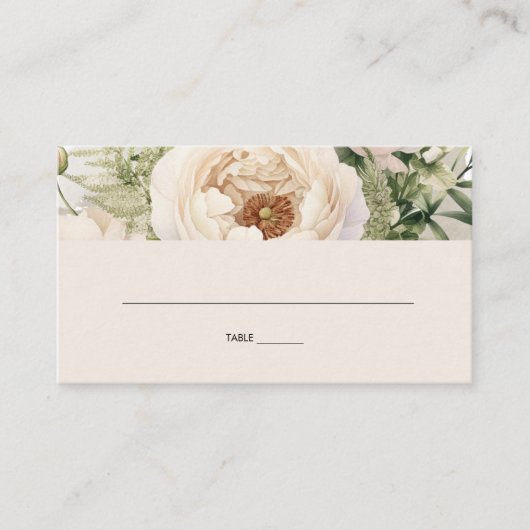 Elegante witte bloemenboeket Waterverf Plaatskaartje (Voorkant)