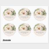 Elegante witte bloemenboeket waterverf  ronde sticker (Vel)