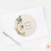Elegante witte bloemenboeket Waterverf Ronde Sticker (Envelop)
