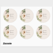 Elegante witte bloemenboeket Waterverf Ronde Sticker (Vel)