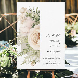 Elegante witte bloemenboeket Waterverf Save The Date
