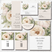 Elegante witte bloemenboeket Waterverf Save The Date
