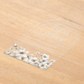 Elegante witte bloemenboog bruiloft acryl uitnodigingen (Laagn)