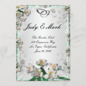 Elegante witte bloemenbruiloft Menu Kaart (Voorkant)