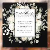 Elegante witte bloemenbruiloft planner raambekledi raamsticker (Vel 2)