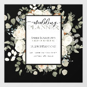 Elegante witte bloemenbruiloft planner raambekledi raamsticker (Vel)