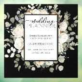 Elegante witte bloemenbruiloft planner raambekledi raamsticker (Vel 3)