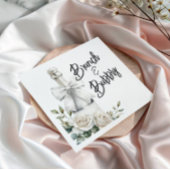 Elegante witte bloemenbrunch en bubbelige Stickers Servet
