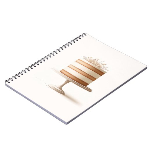 Elegante witte bloemencake trouwgastenboek notitieboek (Linkerzijde)