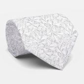 Elegante witte bloemendassen stropdas (Opgerold)