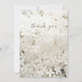 Elegante witte bloemenflat dank u kaart