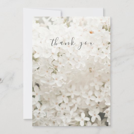 Elegante witte bloemenflat dank u kaart (Voorkant)