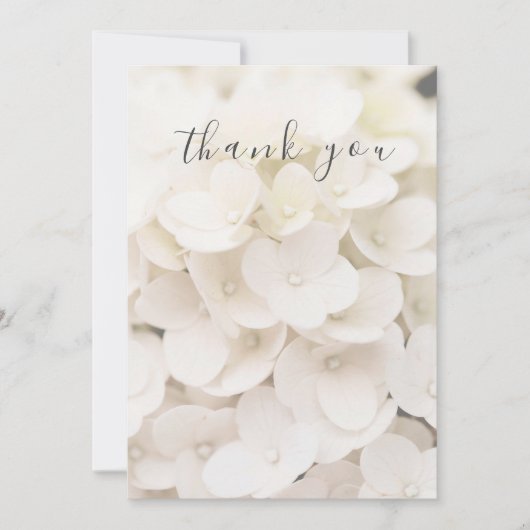 Elegante witte bloemenflat dank u kaart (Voorkant)