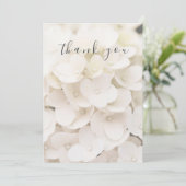 Elegante witte bloemenflat dank u kaart (Staand voorkant)