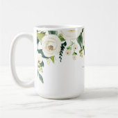 Elegante witte bloemengebruik naam koffiemok (Links)
