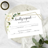 Elegante witte bloemengeometrische bruiloft RSVP-K RSVP Kaartje
