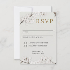 Elegante witte bloemengoud moderne RSVP-kaart RSVP Kaartje