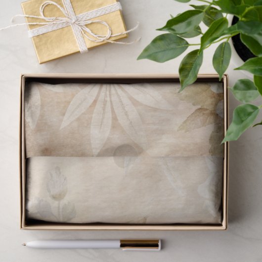 Elegante witte bloemengrunge decoupage tissuepapier (Geschenk)
