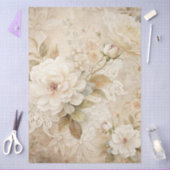 Elegante witte bloemengrunge decoupage tissuepapier (Craft)