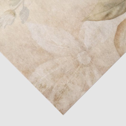 Elegante witte bloemengrunge decoupage tissuepapier (Detail)