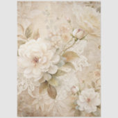 Elegante witte bloemengrunge decoupage tissuepapier (Voorkant)