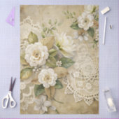 Elegante witte bloemengrunge ontkoppelingspapier tissuepapier (Craft)