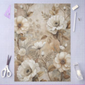 Elegante witte bloemengrunge ontkoppelingspapier tissuepapier (Craft)