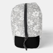 Elegante witte bloemenkant patroon scriptnaam toilettasje (Rechts)
