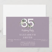 Elegante witte bloemenlavendel 85e verjaardag II Kaart (Voorkant / Achterkant)