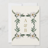 Elegante witte bloemenmoslim bruiloft kaart (Achterkant)