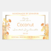 Elegante witte bloemenproduct Verpakking Etiketten (Voorkant)