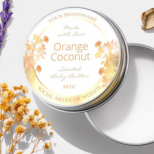 Elegante witte bloemenproduct Verpakking Etiketten