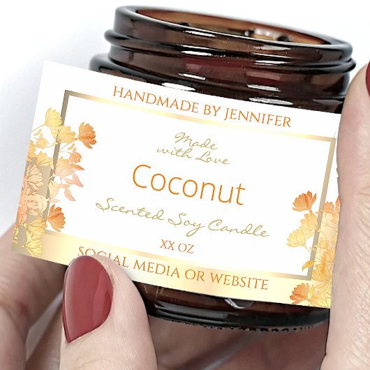 Elegante witte bloemenproduct Verpakking Etiketten