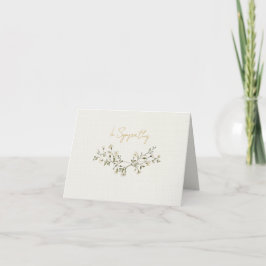 Elegante witte bloemensympathie bedankkaart