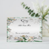 Elegante witte bloementafel plaatskaart (Staand voorkant)