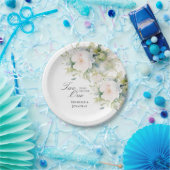 Elegante witte bloementwee worden een bijbel bruil papieren bordje (Feest)