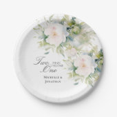 Elegante witte bloementwee worden een bijbel bruil papieren bordje (Voorkant)