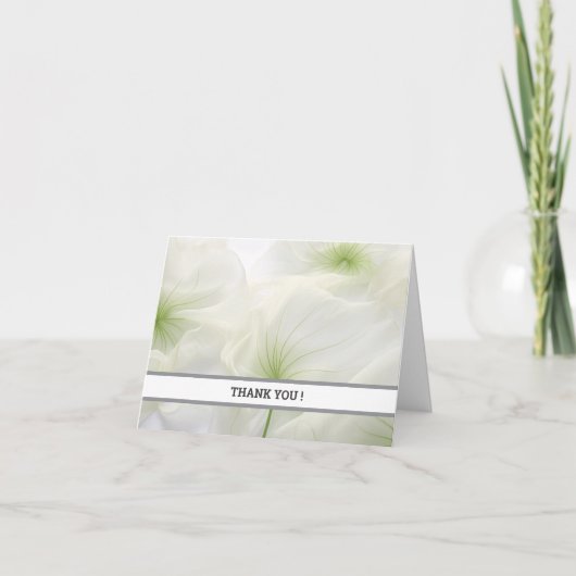 Elegante witte bloemige bedankkaart | Aanpasbaar (Voorkant)