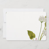 Elegante Witte Bloemige Botanische Bruiloft Save The Date (Achterkant)