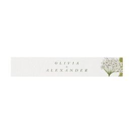 Elegante Witte Bloemige Botanische Bruiloft Uitnodigingen Wikkel