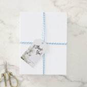 Elegante witte bloemige brunch en bubbels cadeaulabel (Met Touw)