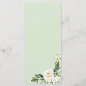 Elegante witte bloemige geometrische trouwmenu kaa menu (Achterkant)