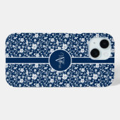Elegante witte bloemige gepersonaliseerde iPhone-h Case-Mate iPhone Case (Achterkant (horizontaal))