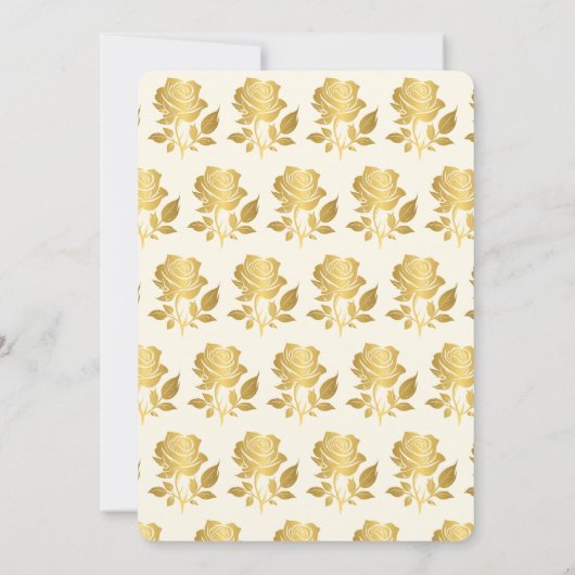 Elegante Witte Bloemige Gouden Islamitische Huweli Kaart (Achterkant)