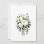 Elegante Witte Bloemige Gouden Rand Quinceañera Kaart (Achterkant)