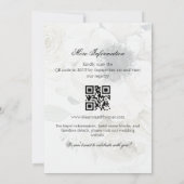 Elegante Witte Bloemige Groene QR Code Trouw Uitno Kaart (Achterkant)
