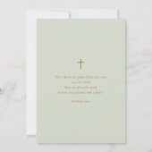 Elegante witte bloemige ouderdom salie doop kaart (Achterkant)