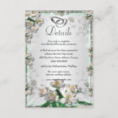 Elegante witte bloemige trouwdetails informatiekaartje (Voorkant)