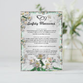 Elegante witte bloemige veiligheidsmaatregelen voo informatiekaartje (Staand voorkant)